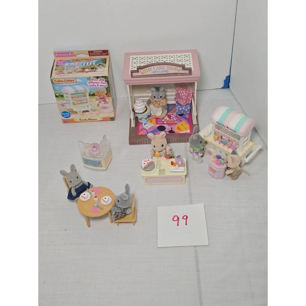 Calico Critters Sylvanian Family Village Cake Shop Epoch Rabbits Accessorized